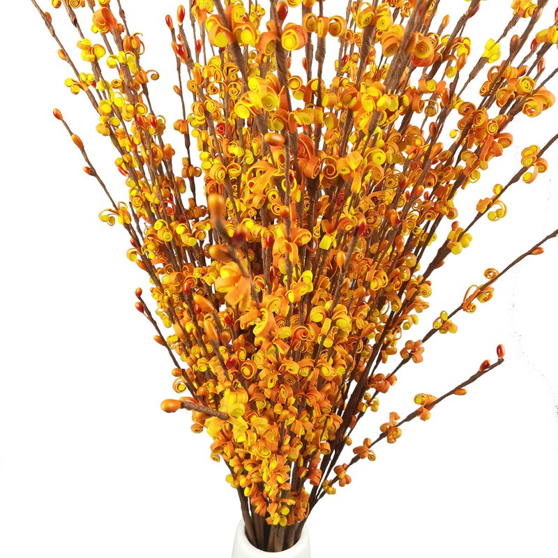 NOLAST 10pcs Artificial Flowers Fake Flower Faux Tall Flowers Branches Long Stems for Vase Wedding Home Office Party Hotel Restaurant Decoration (Orange) - Image 2